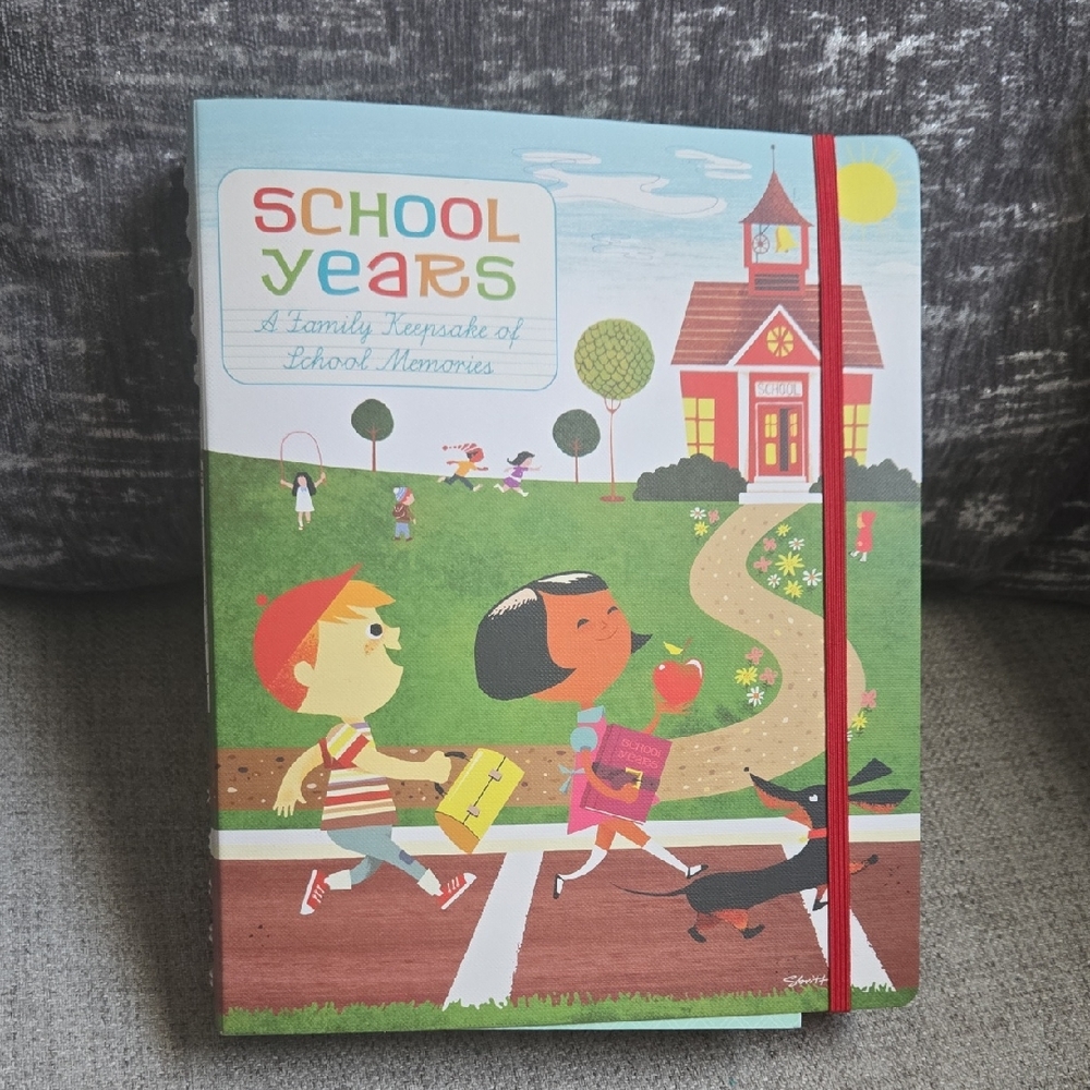 Colorful School Memories Keepsake Book with Red Band